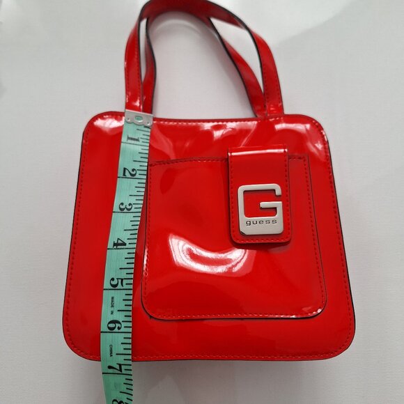 Guess Vintage Patent Red Square Mini Hand Bag - Picture 8 of 8